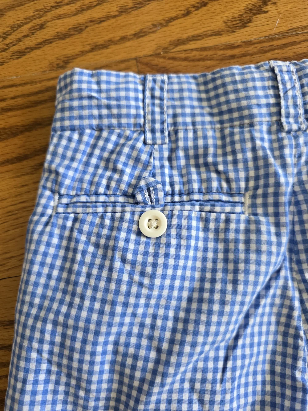 Ralph Lauren Blue Gingham Cotton Kids Shorts
